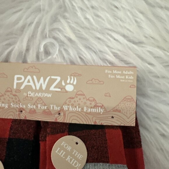 PAWZ by Bearpaw Matching socks set family buffalo plaid crew NWT Mom Dad Kids - Picture 5 of 9